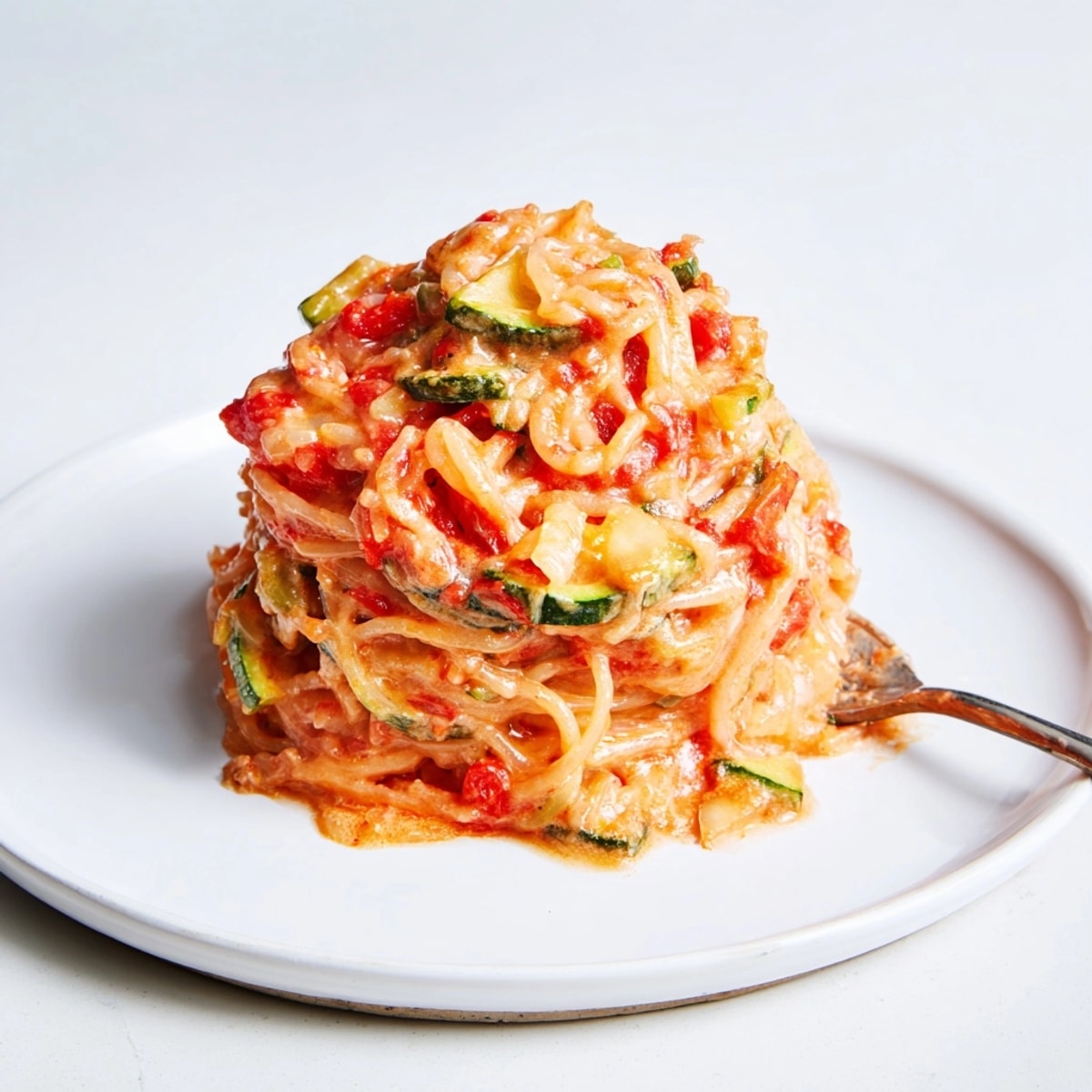 Close-up captures cheesy Palmini Angel Hair Casserole, a delightful low-carb healthy comfort food bake.