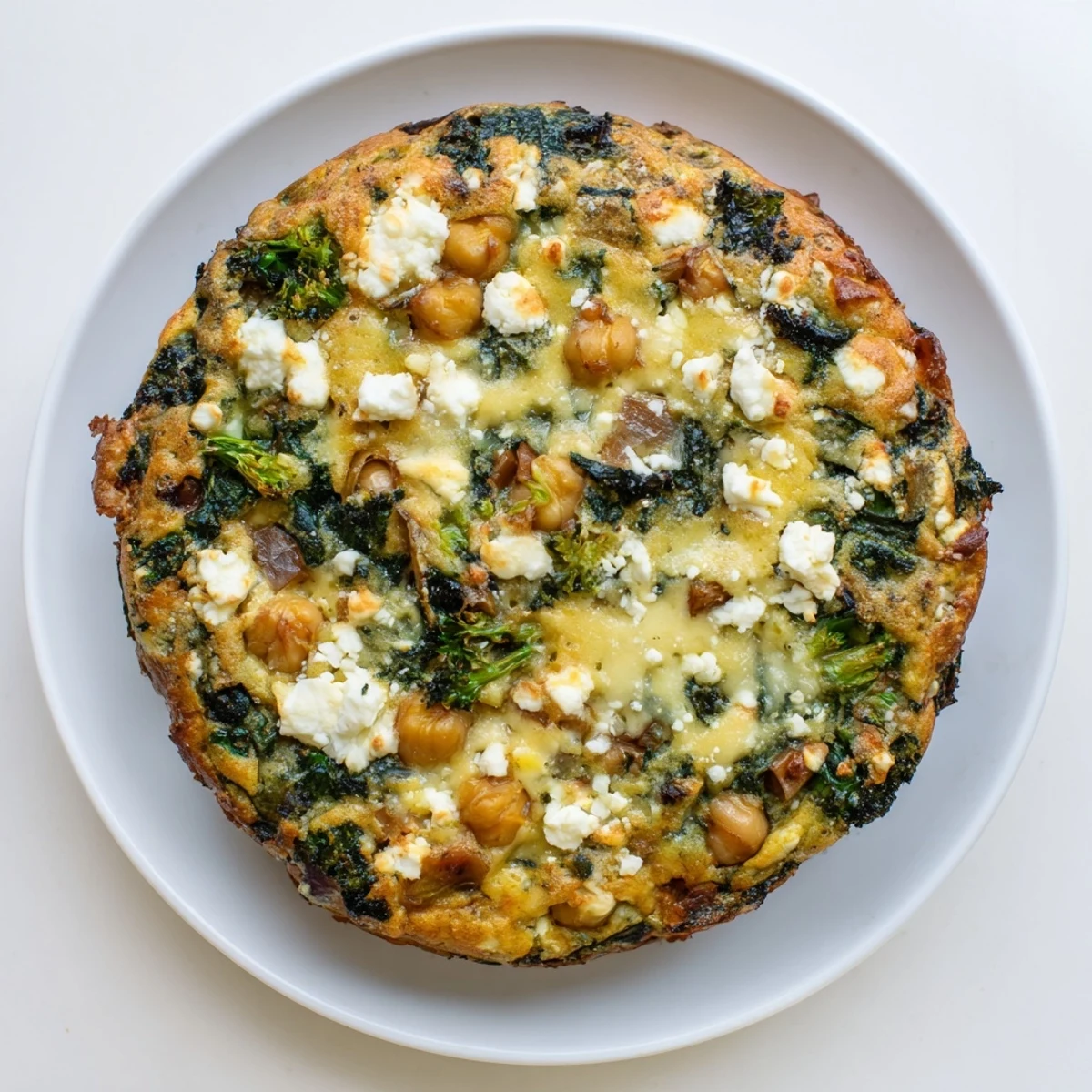 Golden, bubbly Evergreen High Protein Bake, sizzling hot from the oven, ready to serve with fresh greens.