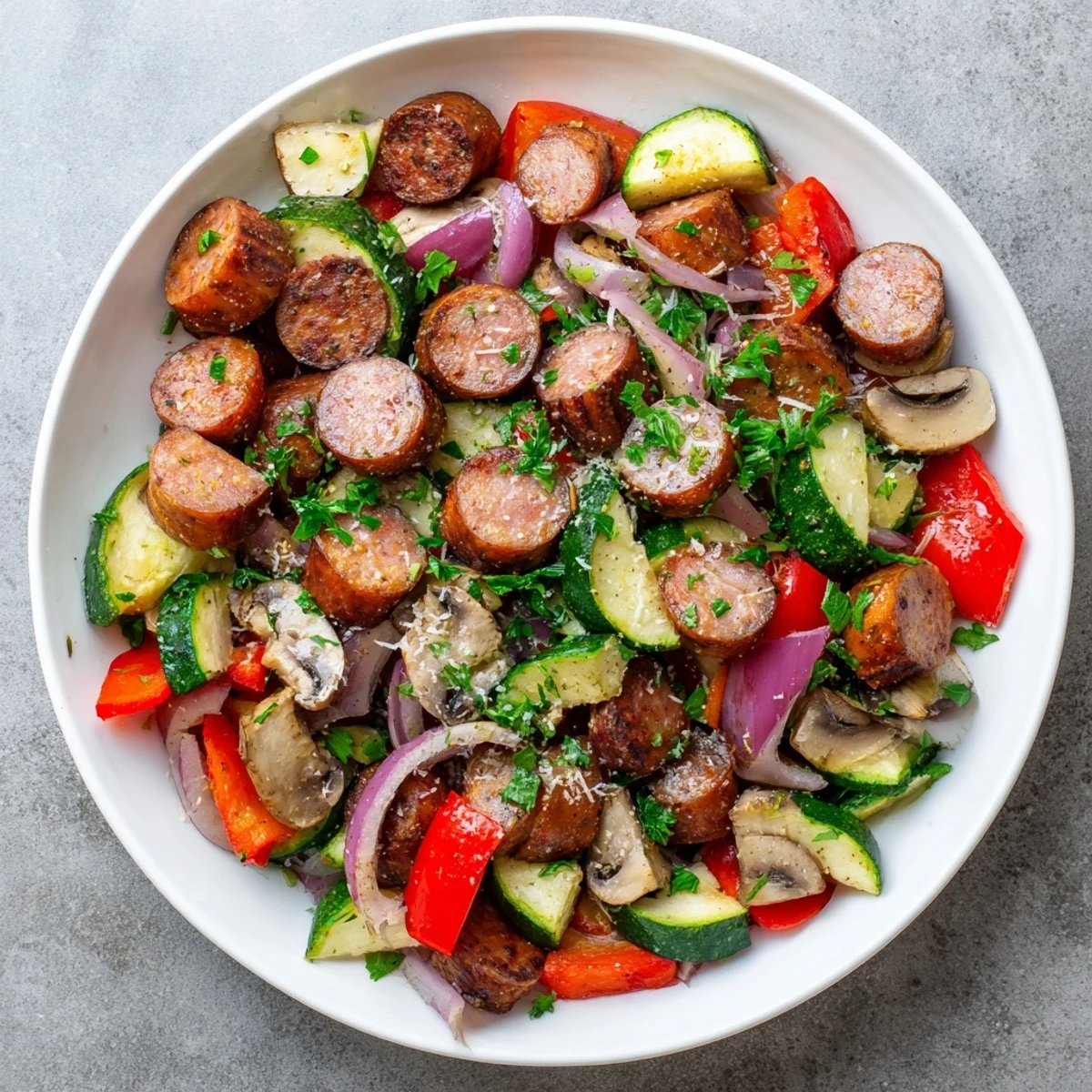 Close-up of a festive Holiday Market Keto Skillet, showing the savory blend of keto-friendly ingredients.