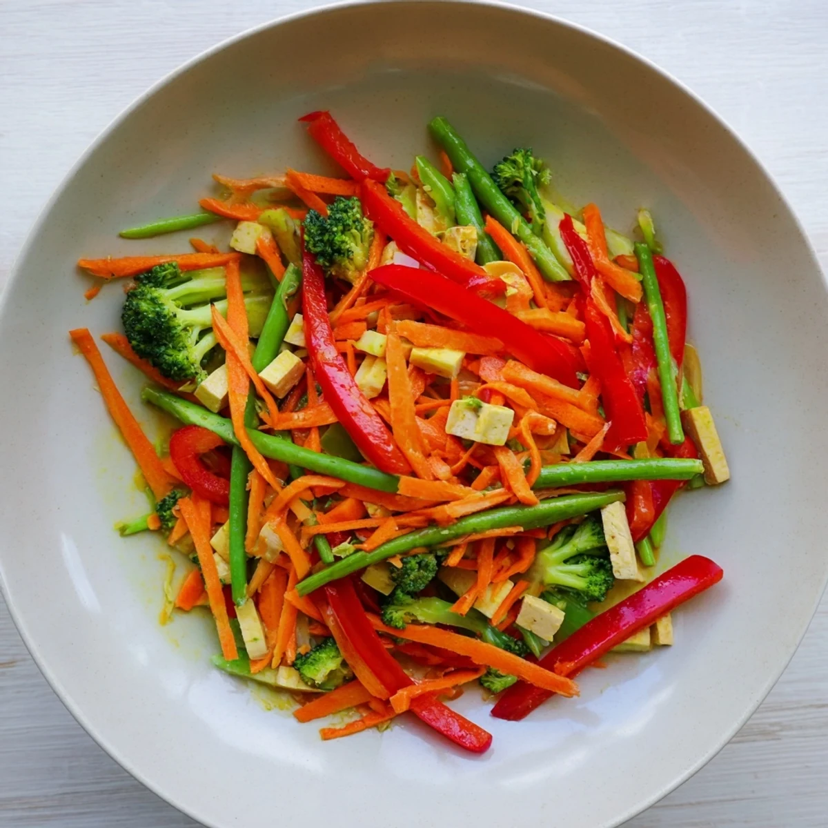 Enjoy a delicious plate of homemade Evergreen Low Fat Stir Fry, a quick and easy weeknight meal.