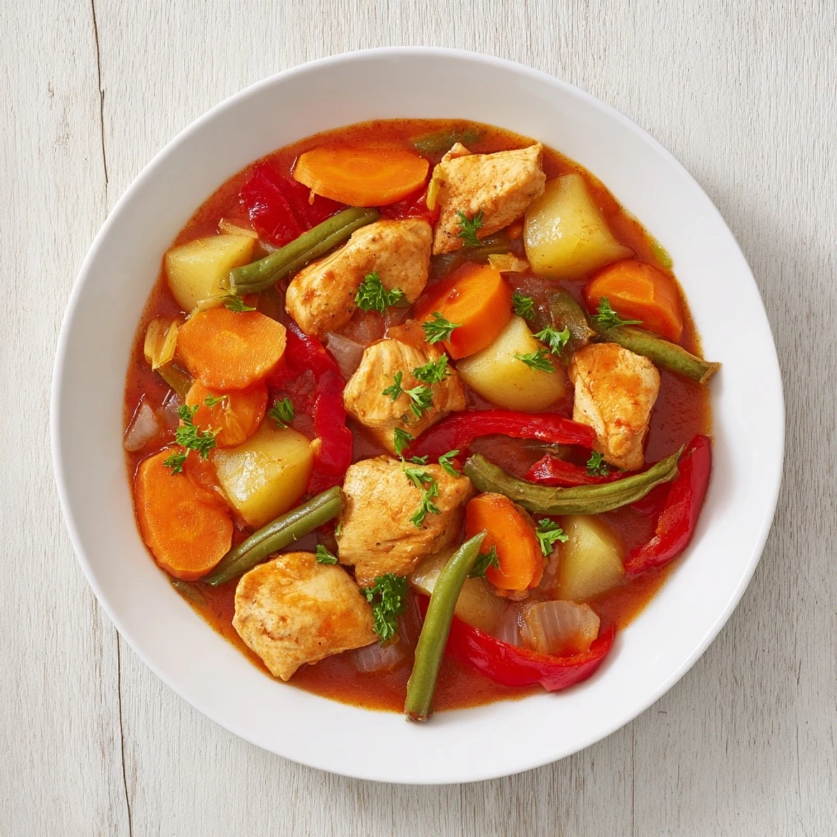 A comforting close-up showcasing the richness of this low fat stew, perfect for the holidays.