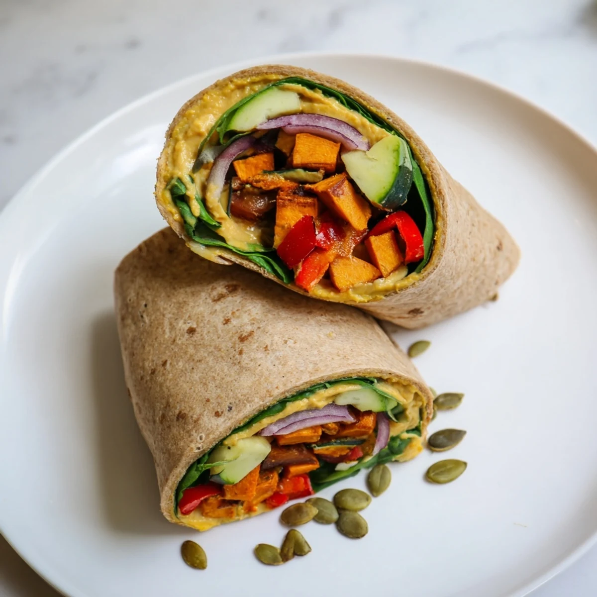 Imagine this delicious Cozy Evening Vegan Wrap, perfect for a satisfying and healthy dinner.