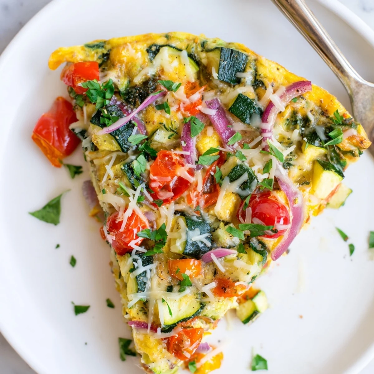 Holiday Market Low Carb Frittata: A savory, golden-baked frittata filled with colorful winter vegetables.