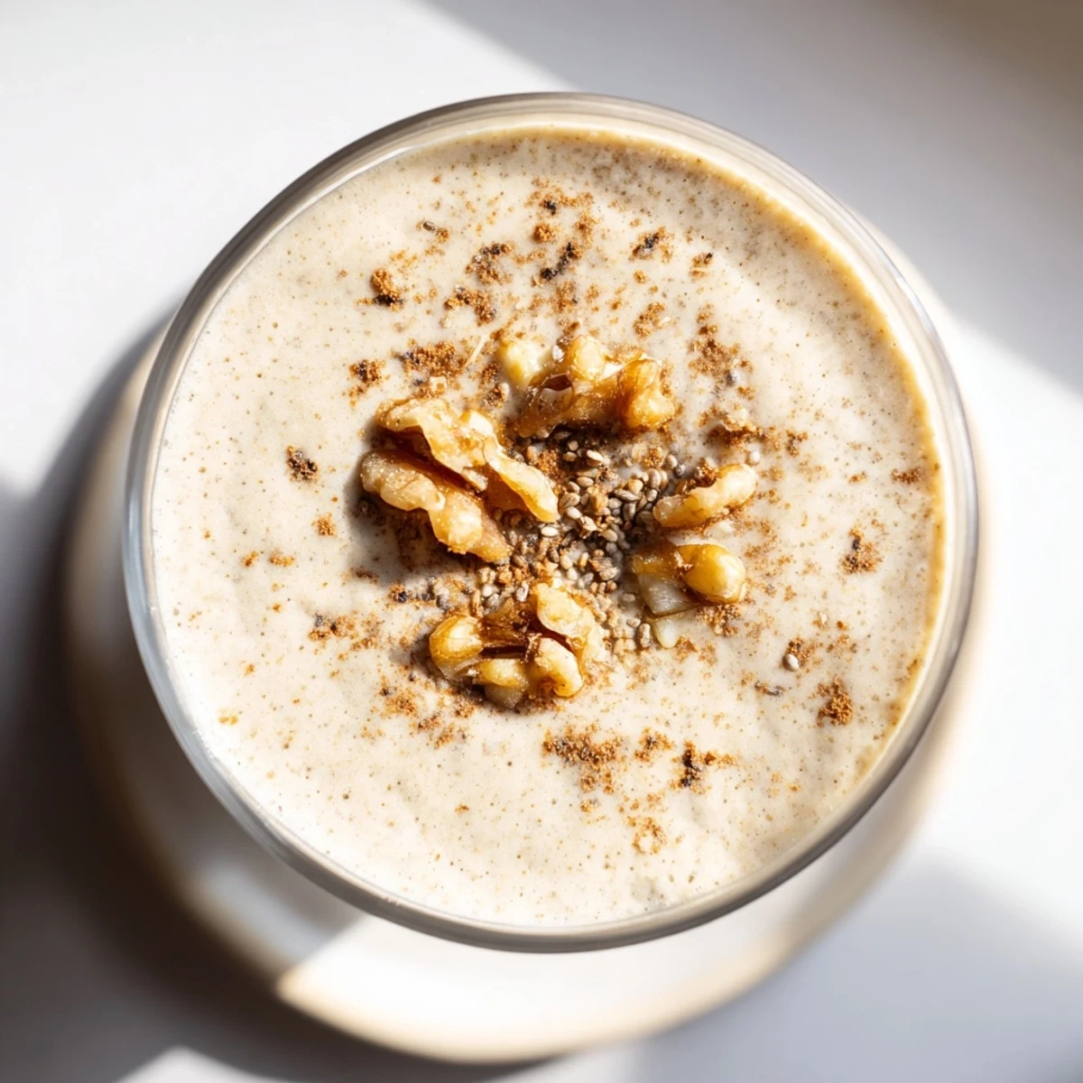 A vibrant Winter Harvest Keto Smoothie, creamy green, blended with berries and warming spices.