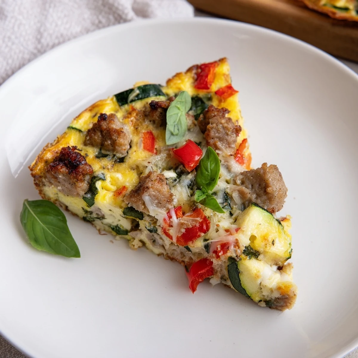 A golden-brown New Year Keto Frittata showcases a fluffy texture, perfect for a hearty and keto-friendly brunch.