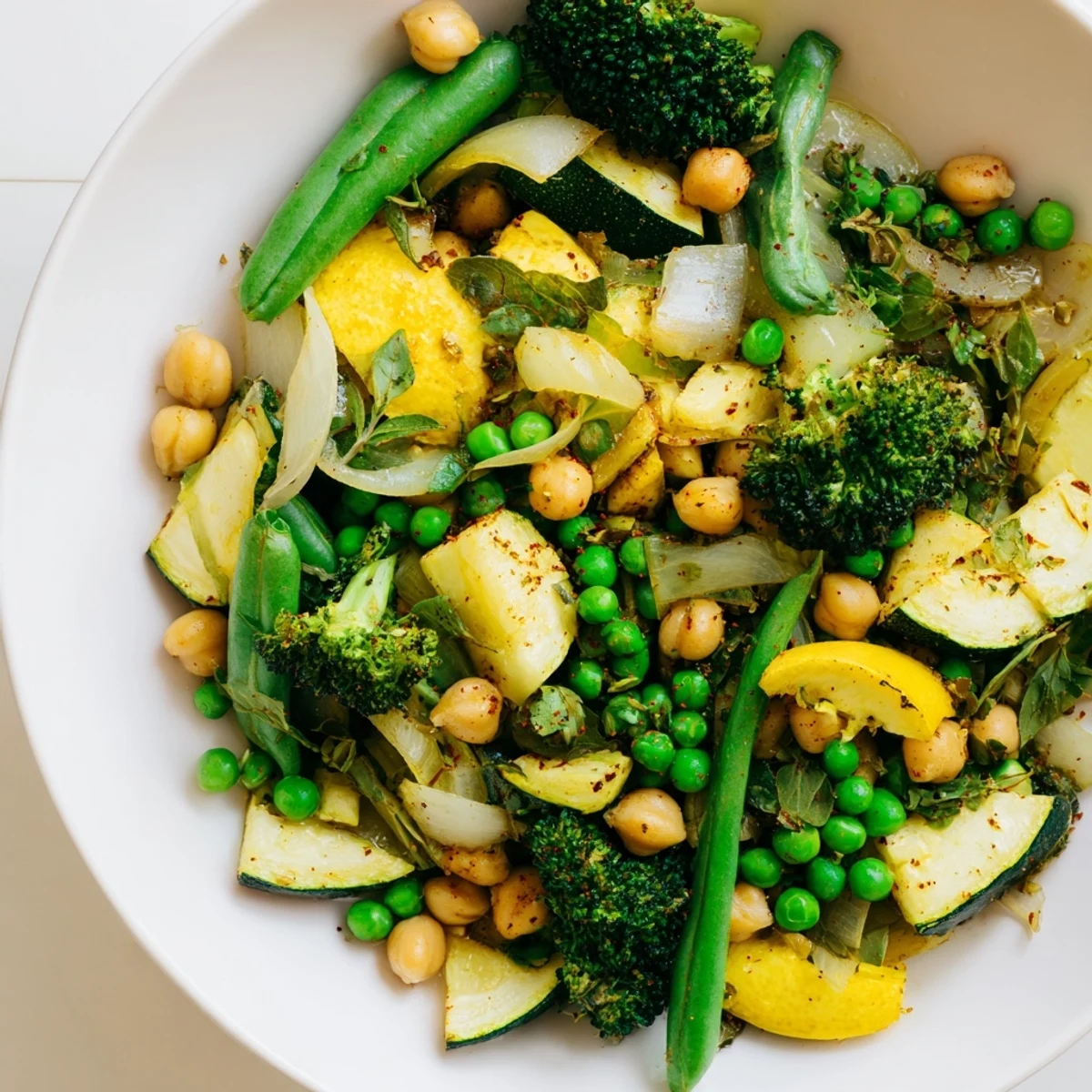 Golden, fragrant Evergreen Vegan Skillet simmering in a cast-iron pan, ready to serve for dinner.