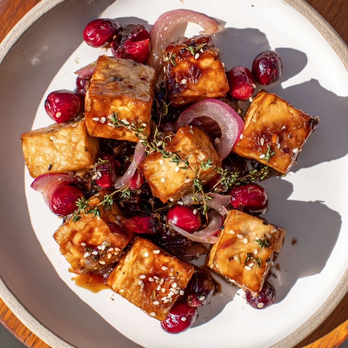 Thyme Roasted Ginger Miso Tofu