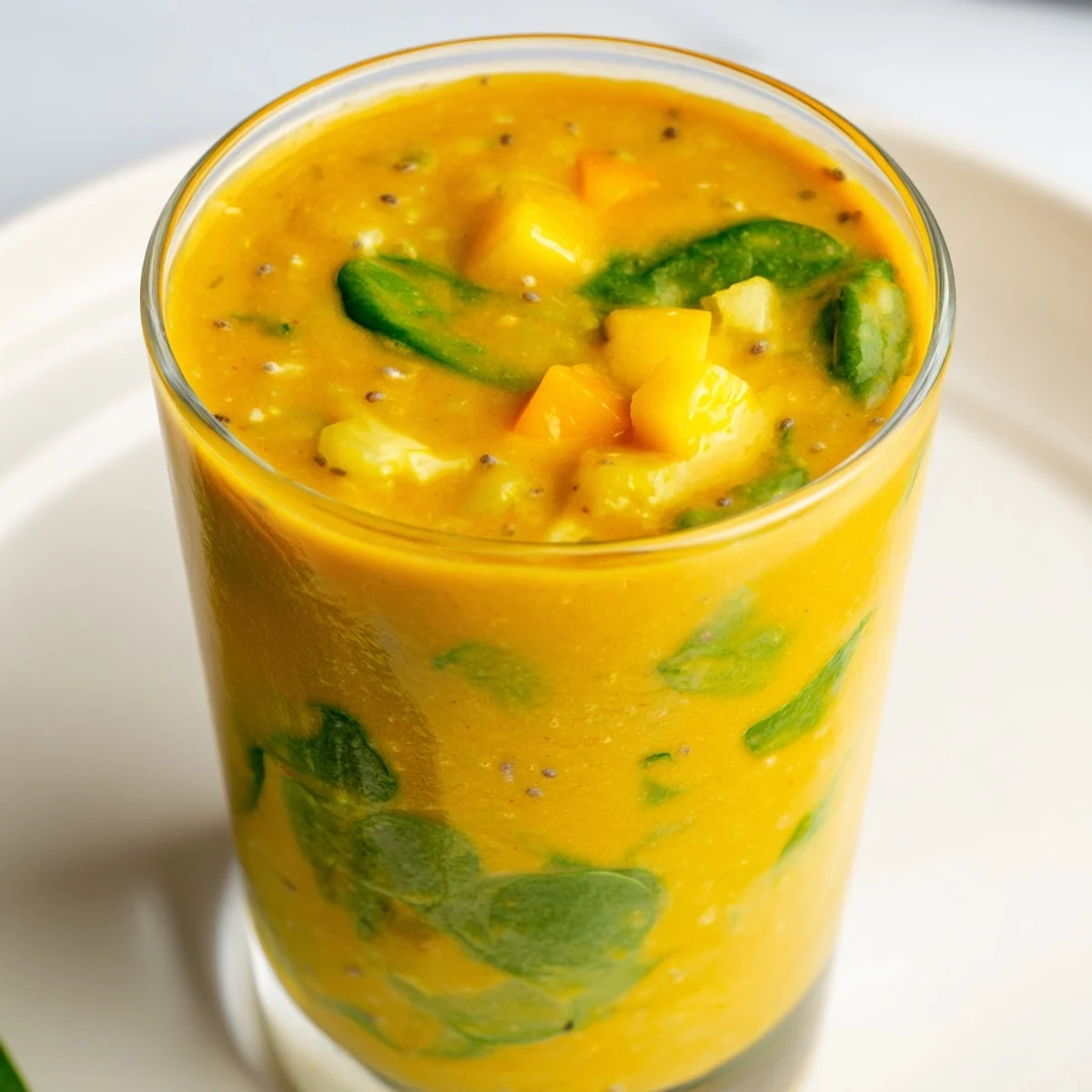 Enjoy a cool, invigorating Seasonal Glow Vegan Smoothie; a perfect vegan breakfast or midday treat.