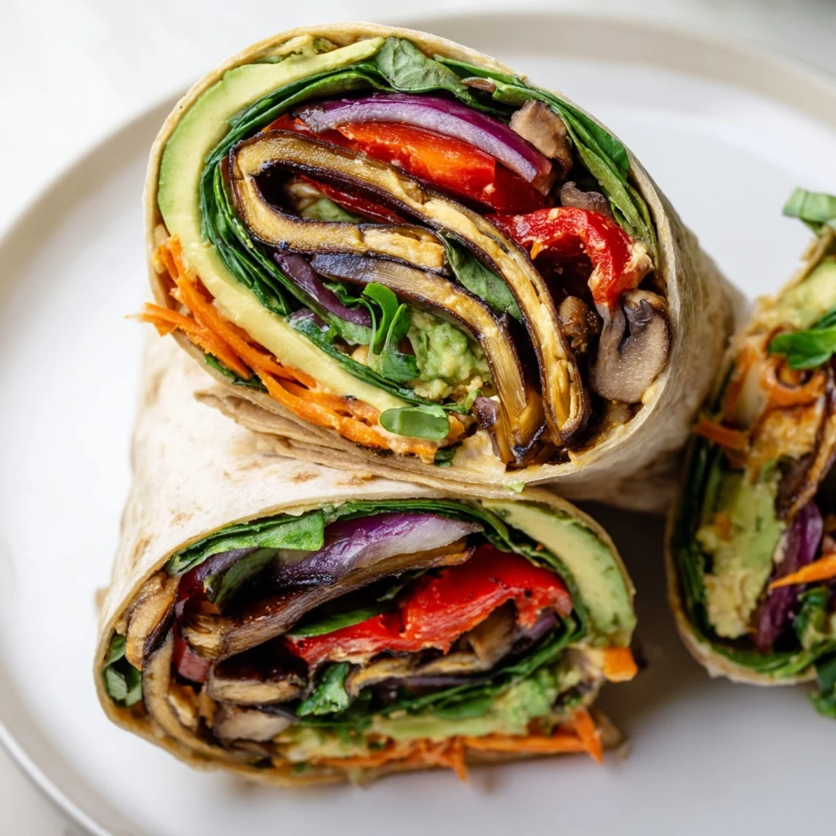 Golden charred vegetables and avocado layered in a Fireside Vegan Wrap, served warm with a side of salsa.