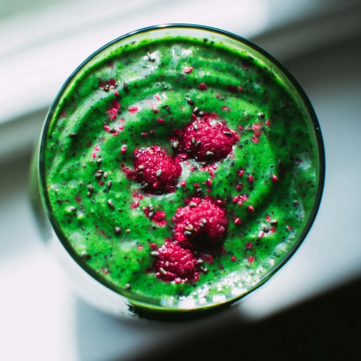 Frosted Winter Garden Low Carb Smoothie served over ice, featuring creamy avocado and bright kale.