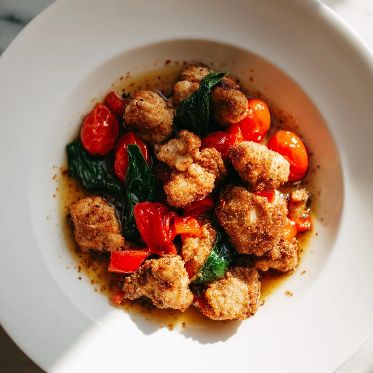 Homemade Fireside Low Fat Skillet garnished with parsley and lemon wedges, perfect for a cozy family meal.