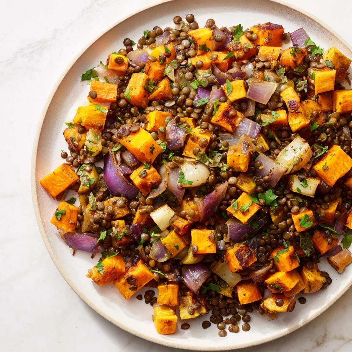 Warm Hearth Vegan Side Dish with roasted carrots, parsnip, and sweet potato on a rustic plate.