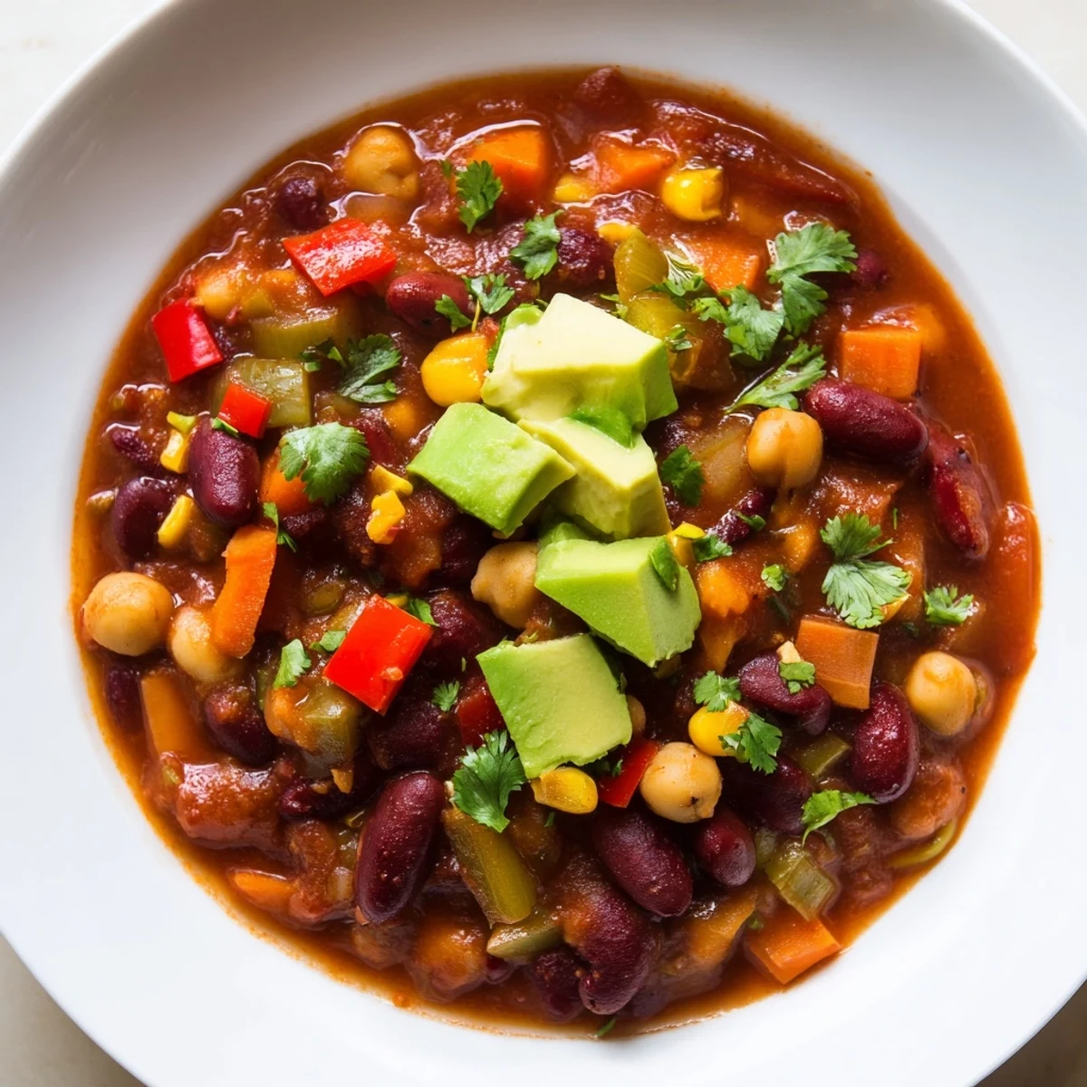 Serving Snowy Day Vegan Chili with lime wedges and tortilla chips nearby.