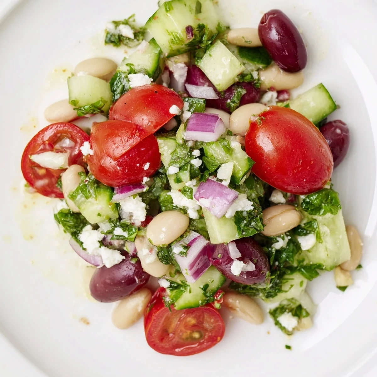 Mediterranean White Bean Cucumber Salad