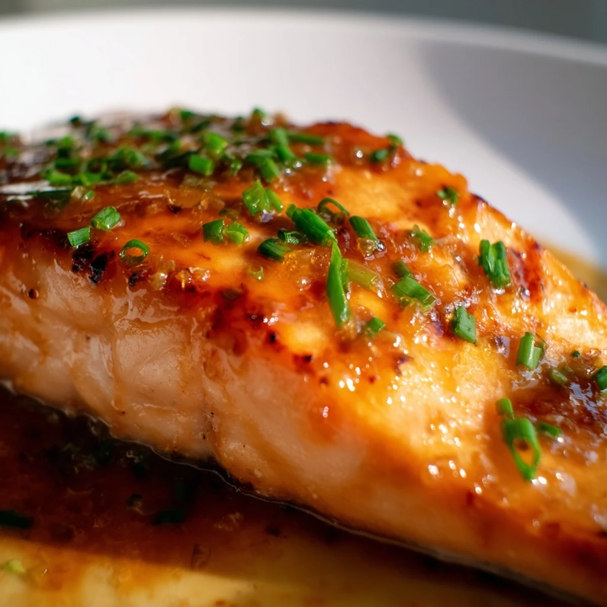 Tender baked salmon with savory miso butter glaze paired with seasoned green beans topped with toasted seeds