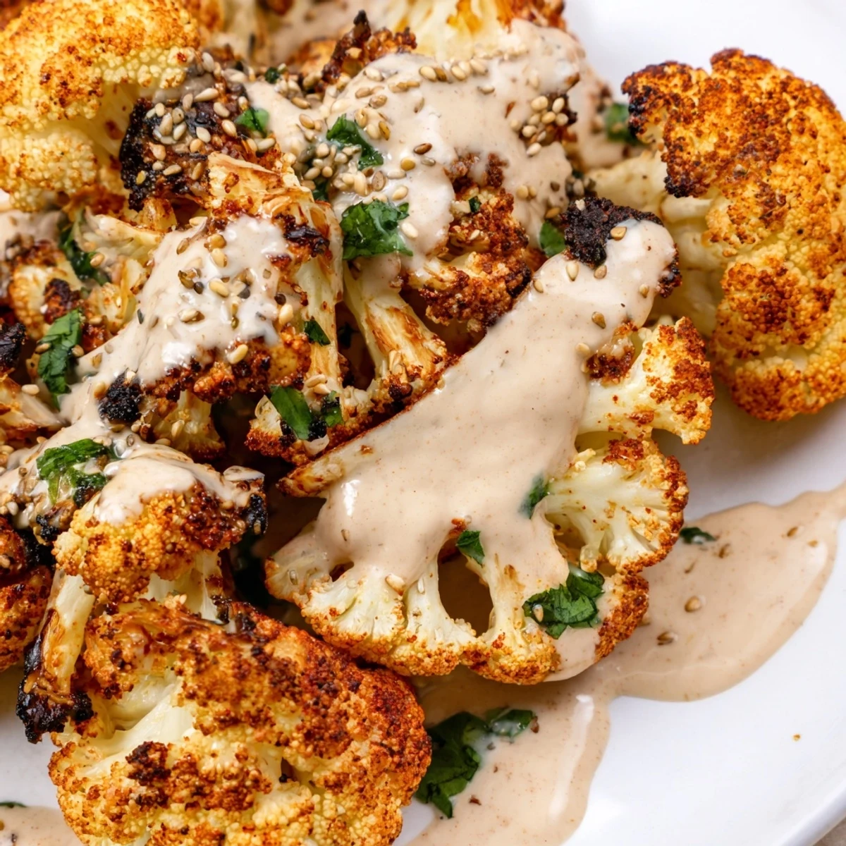 Roasted Cauliflower with Lemon Tahini