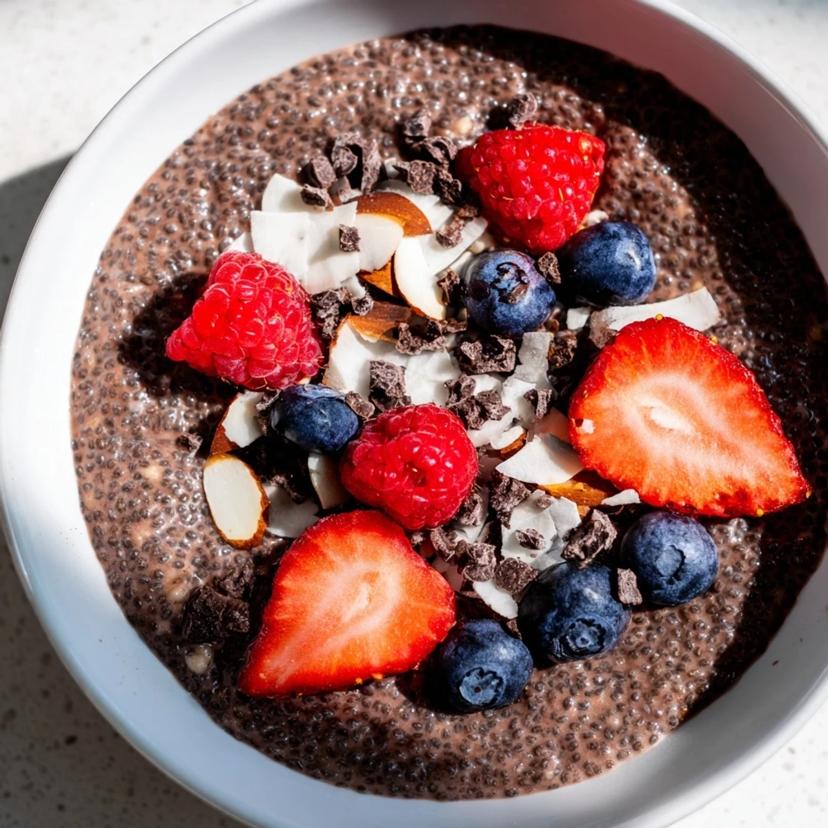 Chocolate Berry Almond Chia Bowl
