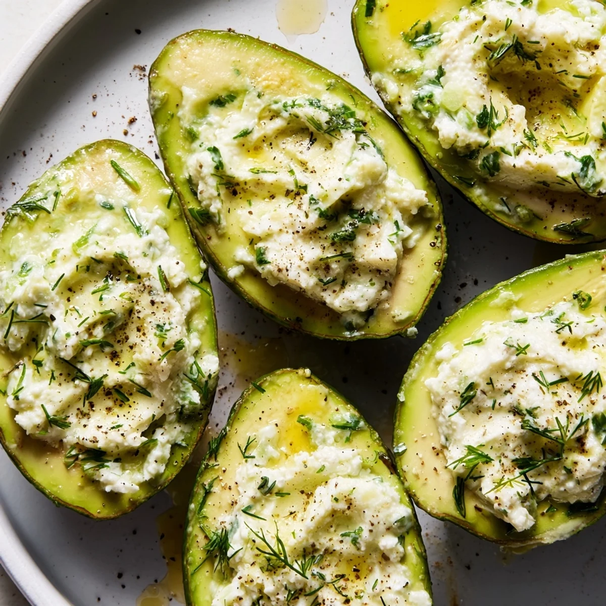 Cottage Cheese Herb Stuffed Avocados