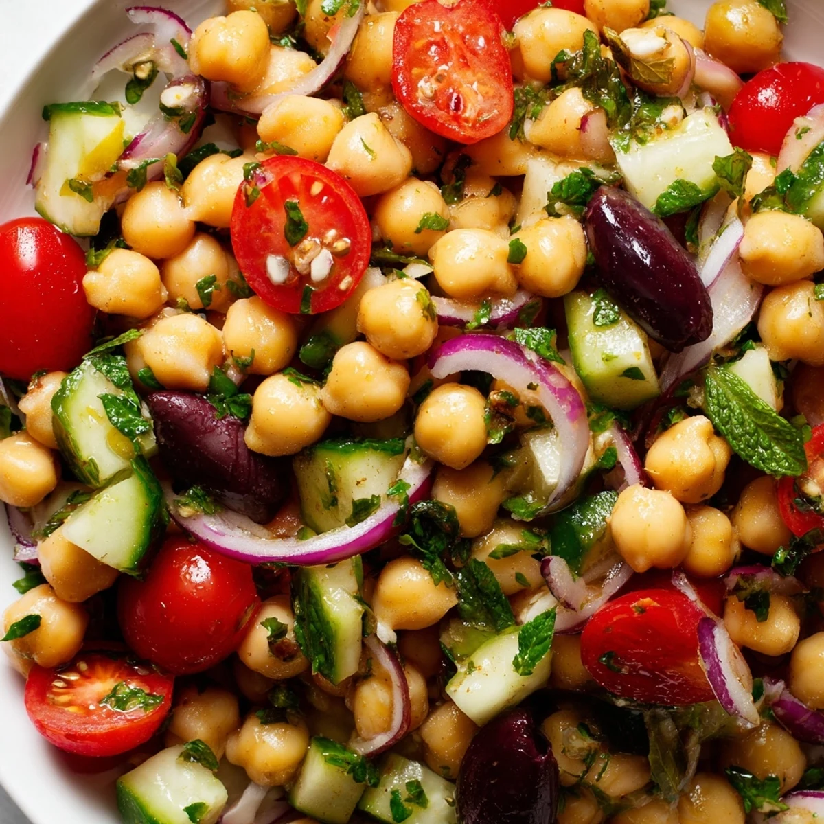 Mediterranean Chickpea Olive Salad