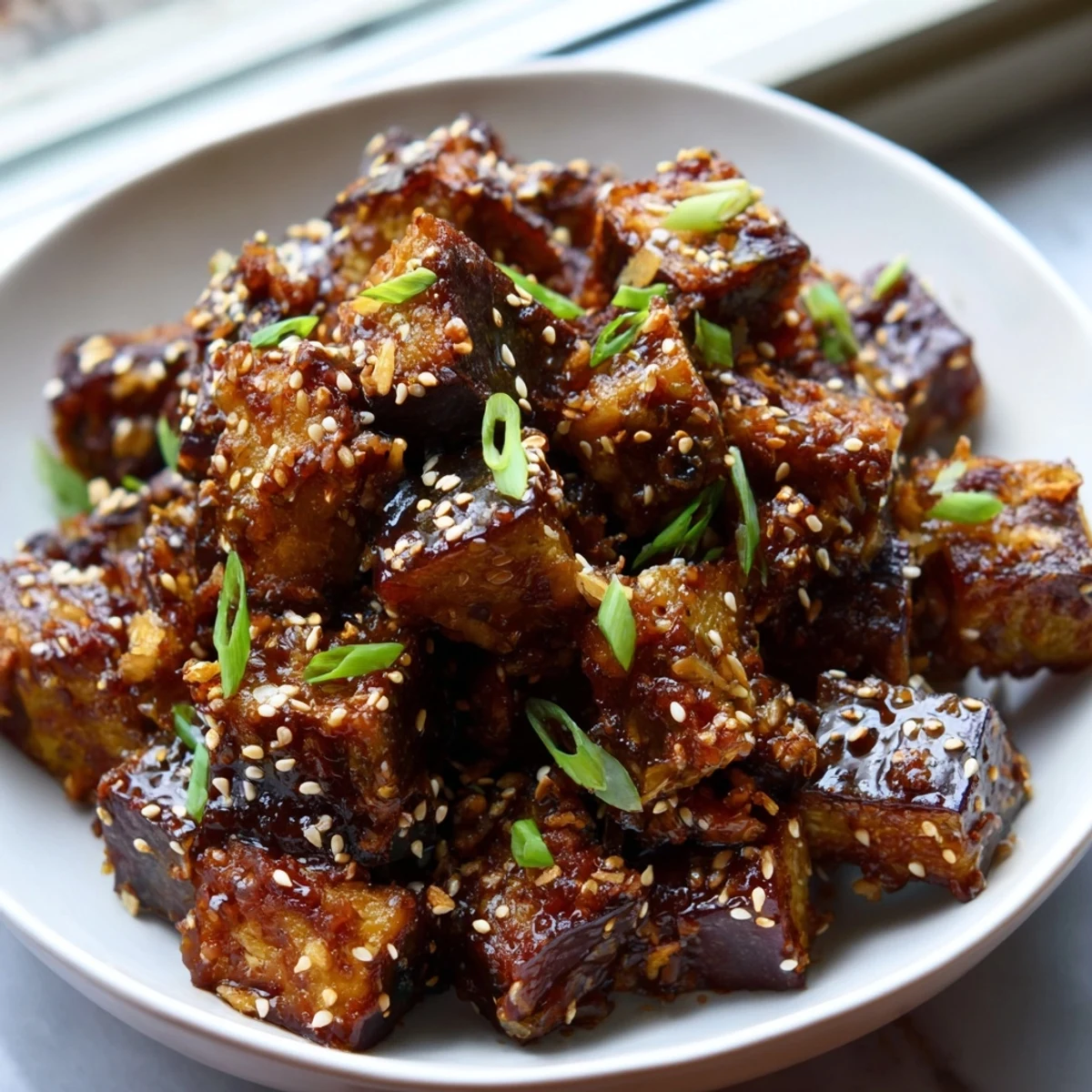 Miso Ginger Eggplant Sesame Crunch