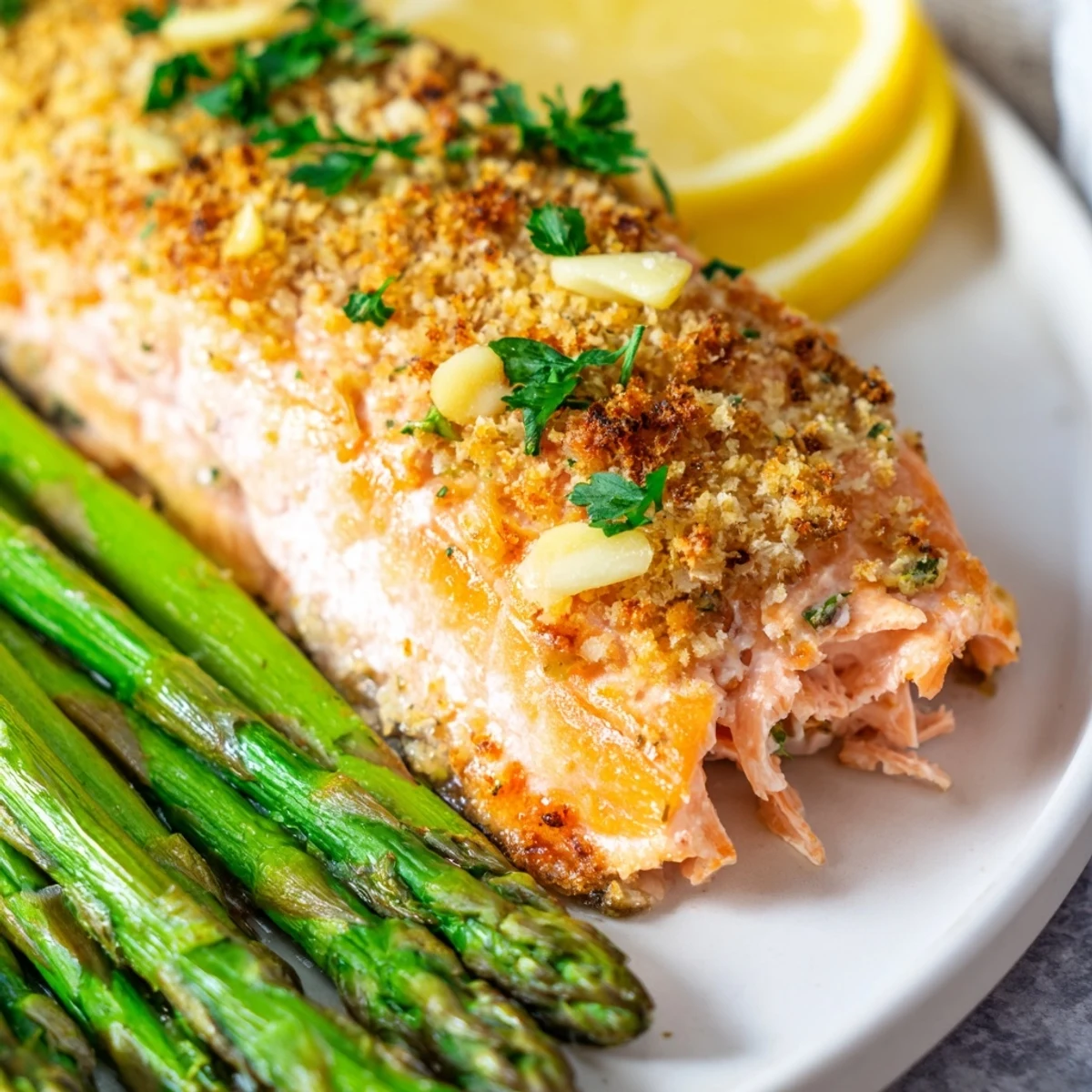Garlic Lemon Salmon With Asparagus