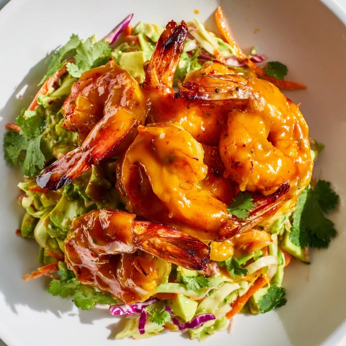 Spicy Mango Shrimp Avocado Slaw