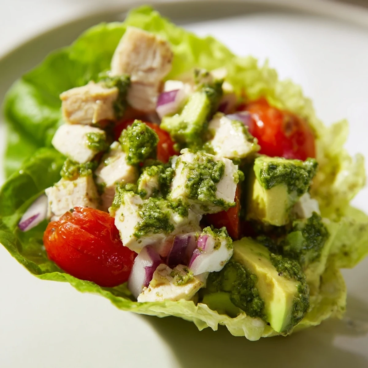 Cottage Cheese Avocado Pesto Chicken
