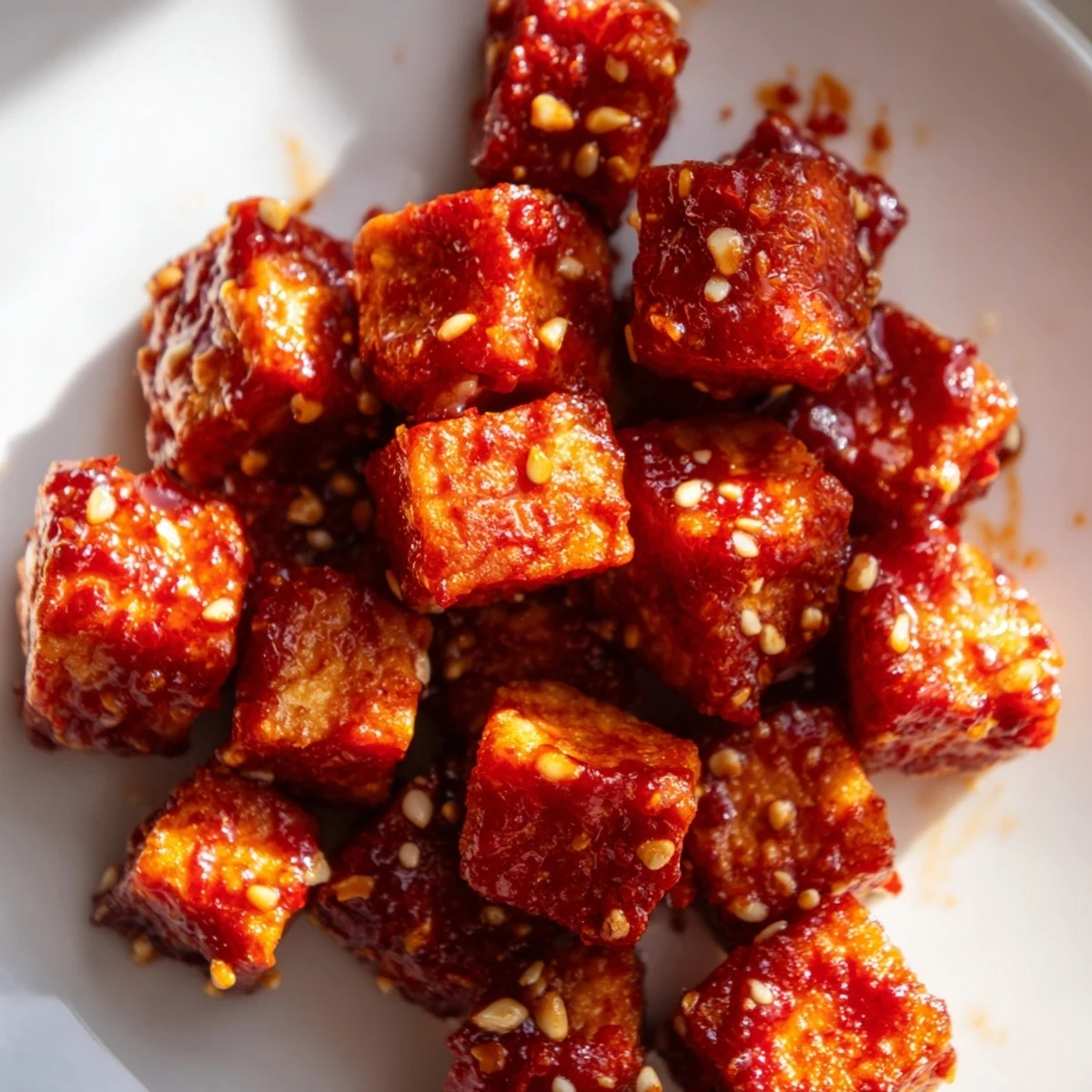 Crispy Chili Garlic Tofu Peanut Slaw