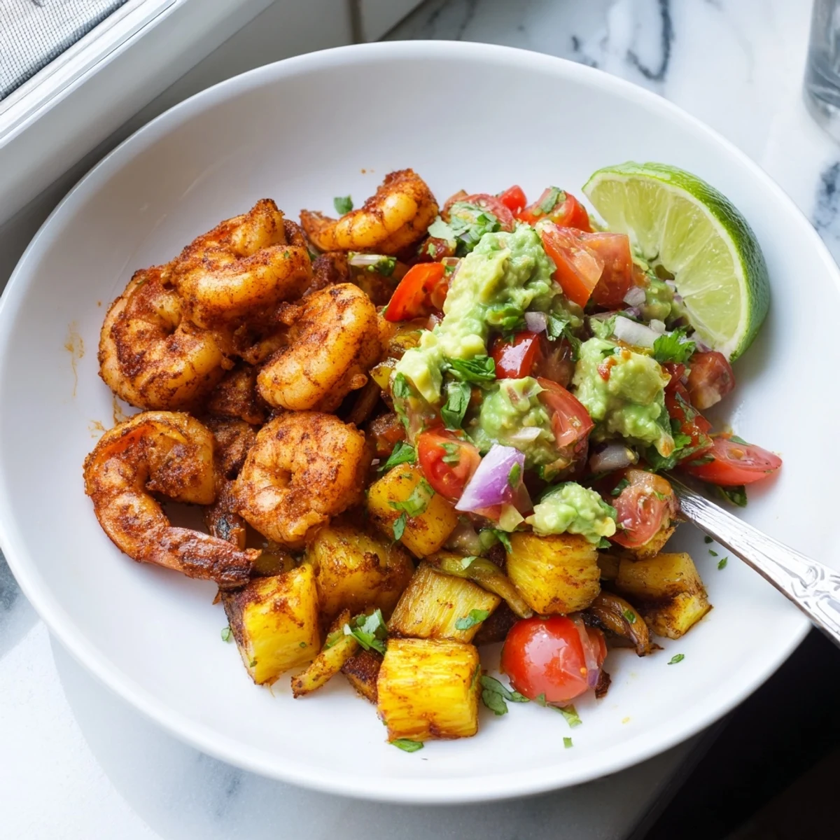 Spicy Pineapple Shrimp With Lime Avocado