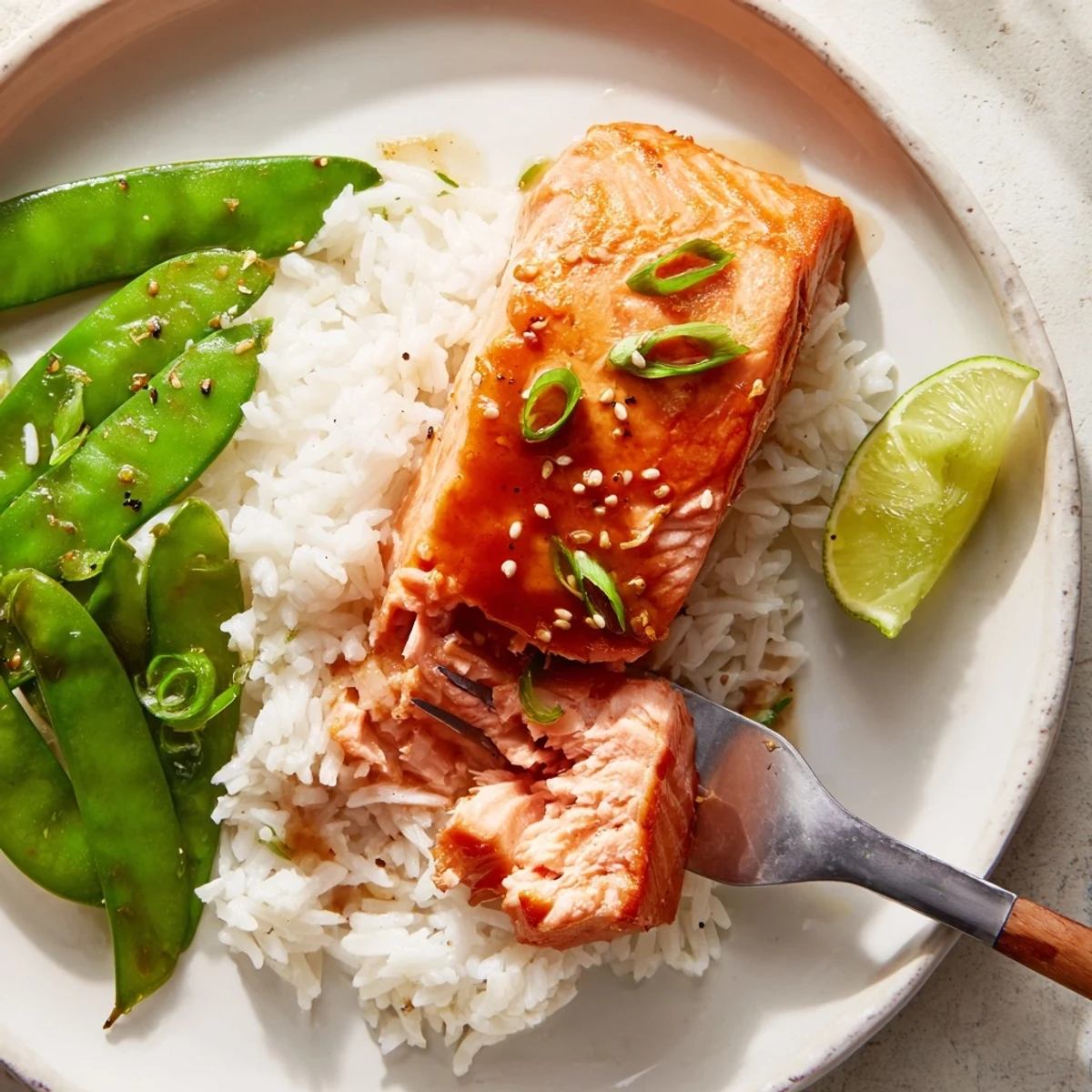 Miso Maple Salmon Snap Peas