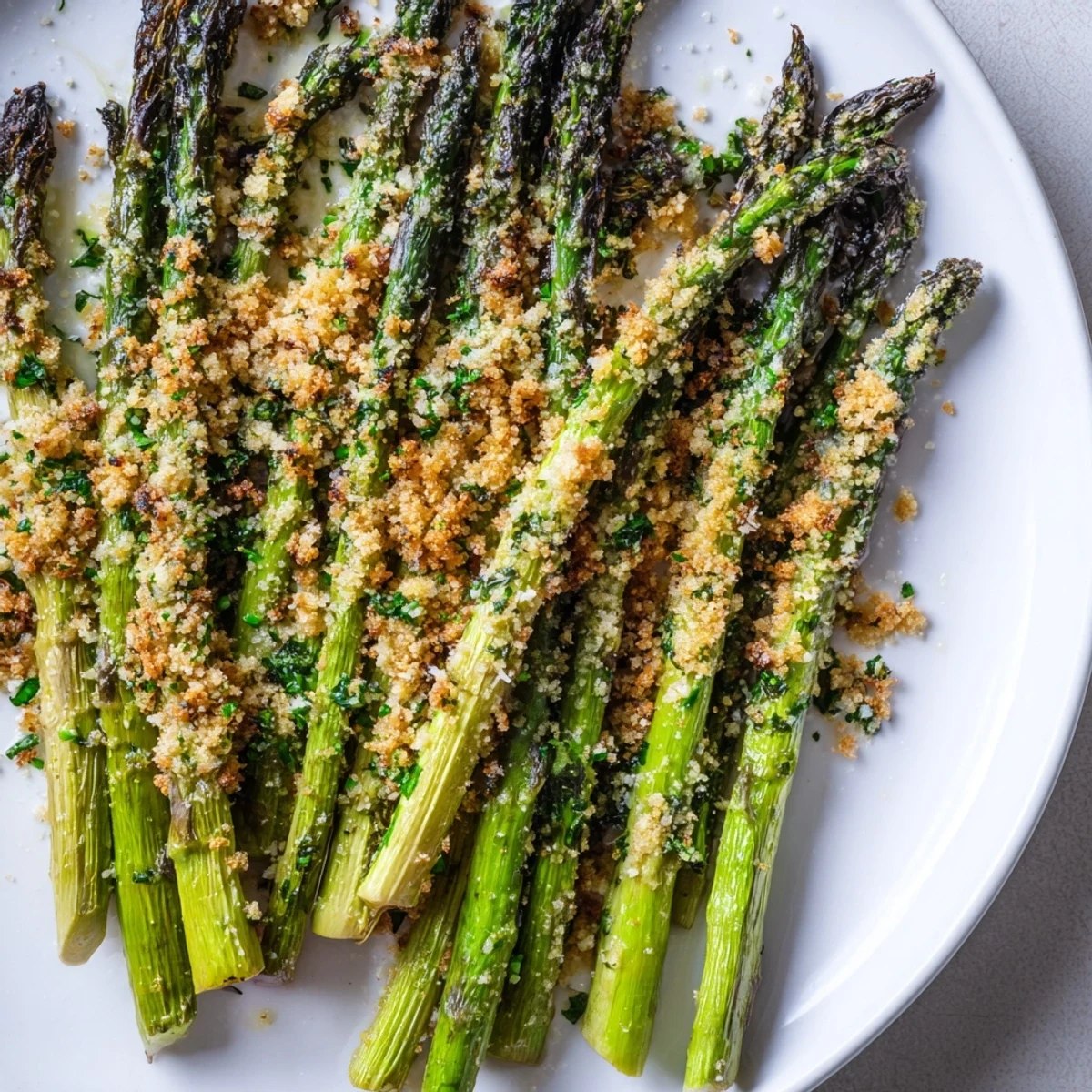 Roasted Asparagus Garlic Herb Crunch