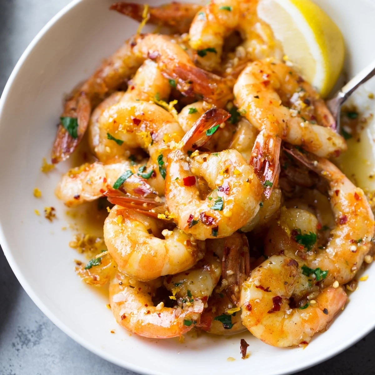 Lemon Chili Glazed Shrimp