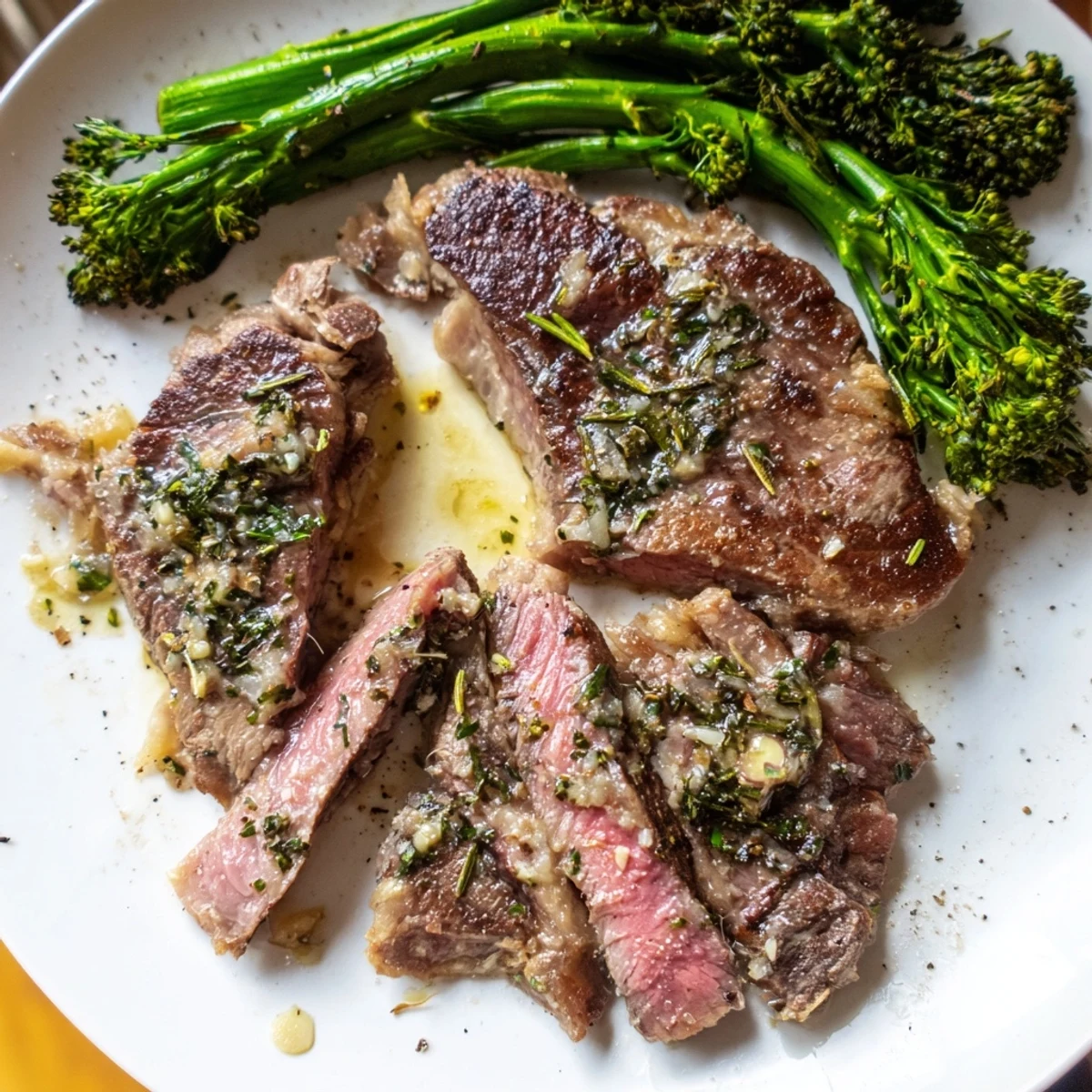 Garlic Herb Steak with Broccolini