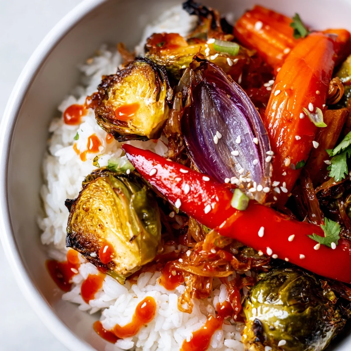 Spicy Chili Brussels Sprout Bowl