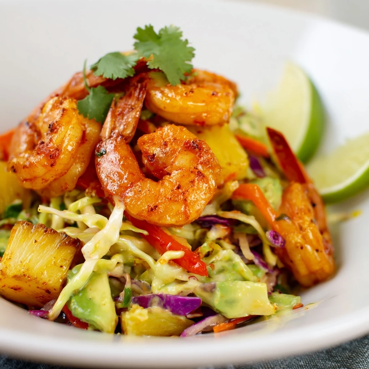 Spicy Pineapple Shrimp Slaw
