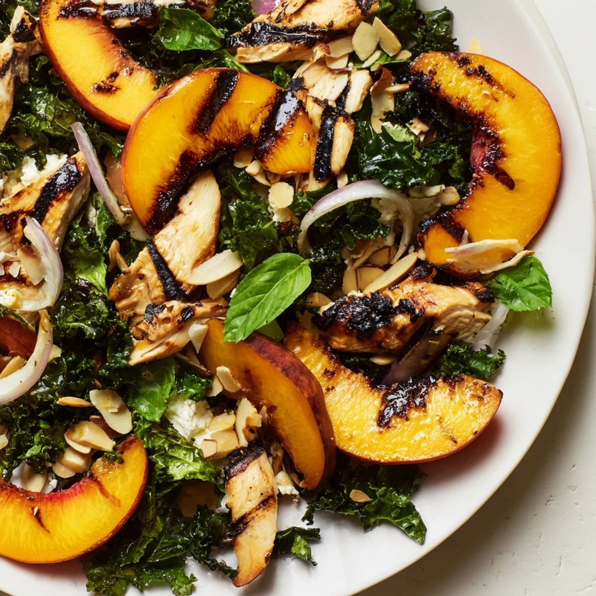 Grilled Peach Kale Chicken