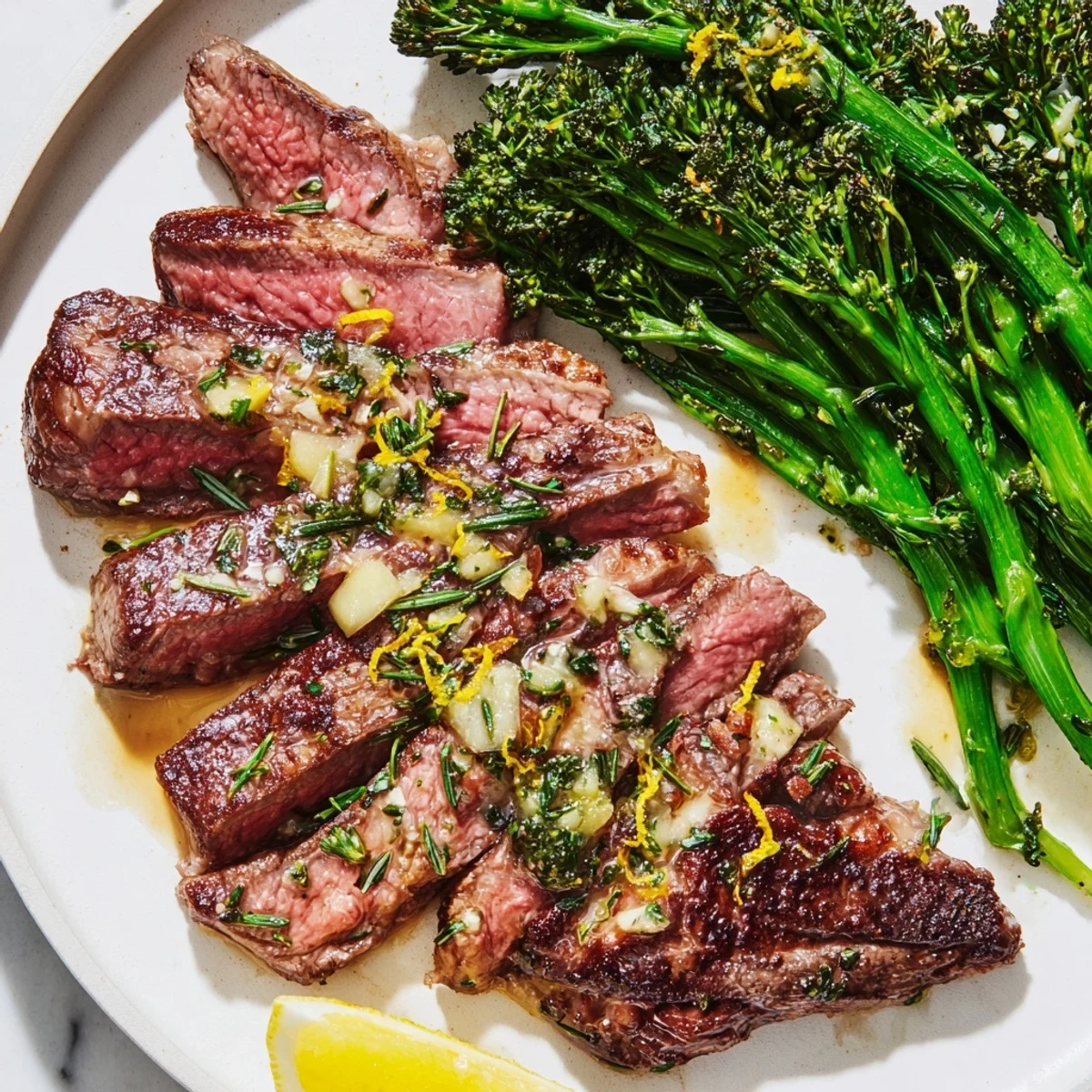 Garlic Herb Steak with Broccolini